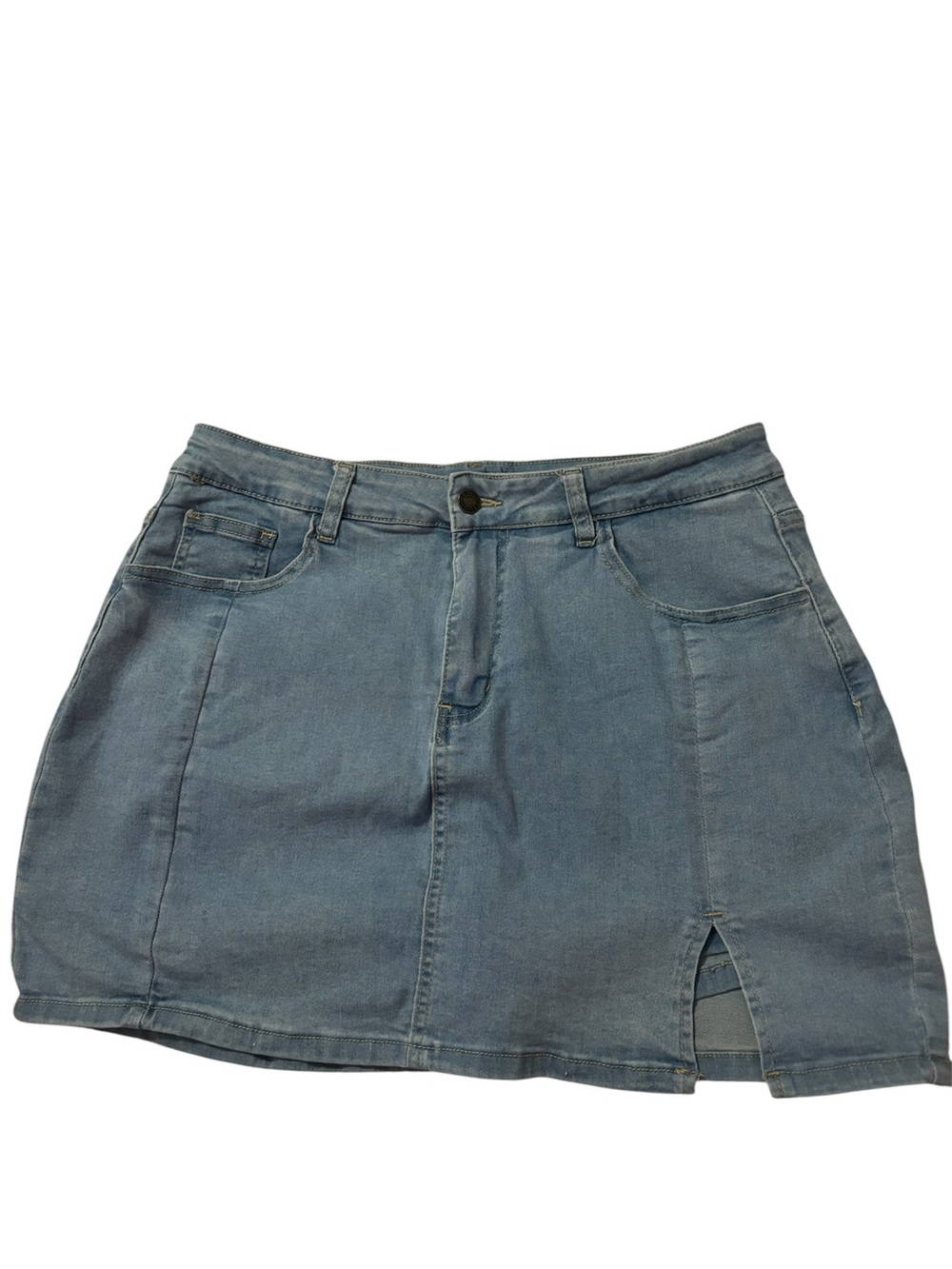 Luvamia Light Wash Denim Stretch Skort Skirt Women’s Size XL